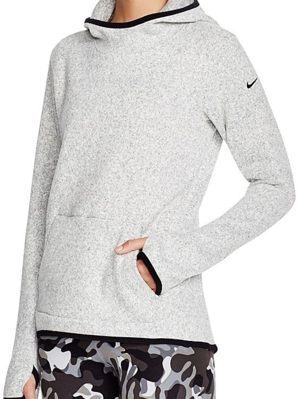 Nike Hypernatural Therma-fit Gry Heather Soft Fleece Pullover Hoodie Top Small
